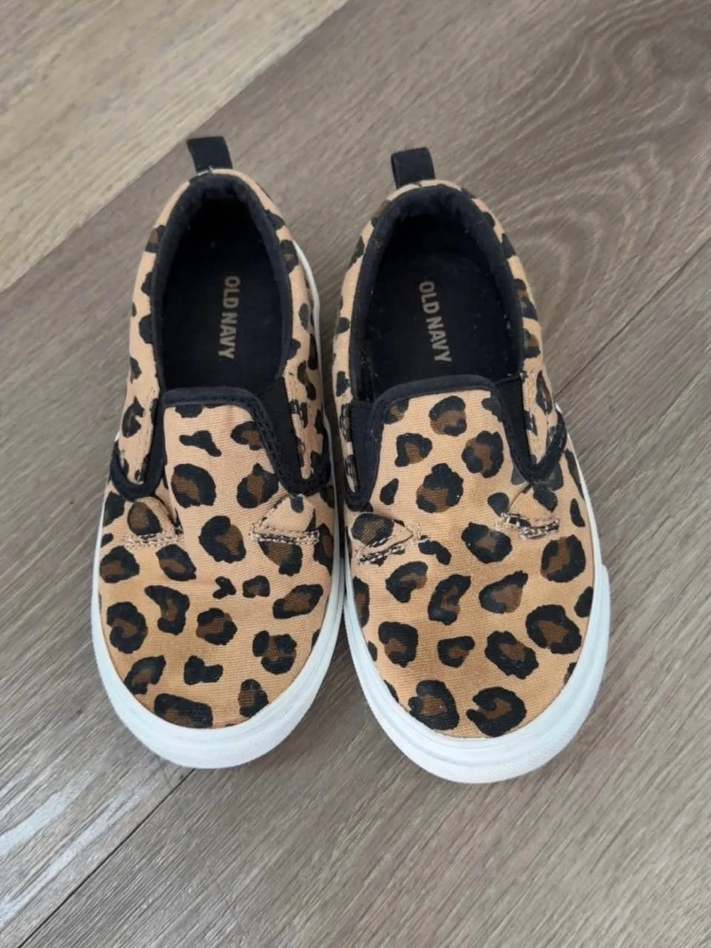 Old Navy Kids Leopard Print Slip-On Sneakers - Tan and Black